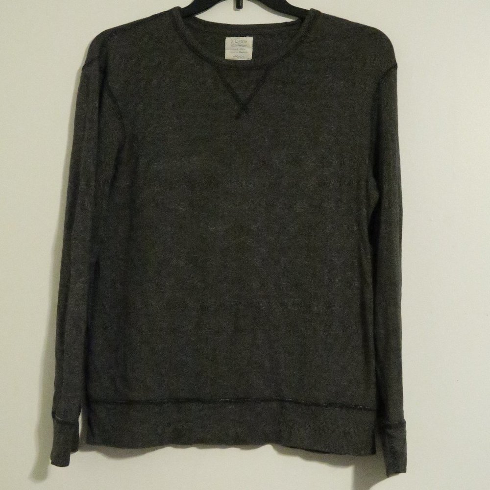 J Crew Men’s Long Sleeve Tee Gray Cotton Size M